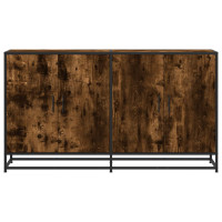 Produktbild för Skänk rökfärgad ek 134x35x76 cm konstruerat trä