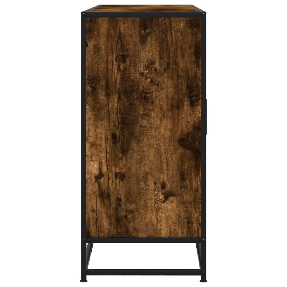 Produktbild för Skänk rökfärgad ek 134x35x76 cm konstruerat trä