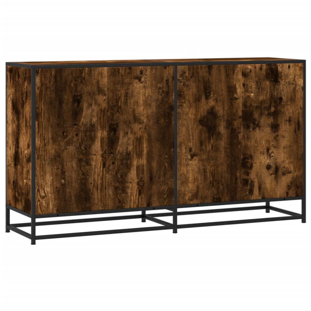Produktbild för Skänk rökfärgad ek 134x35x76 cm konstruerat trä