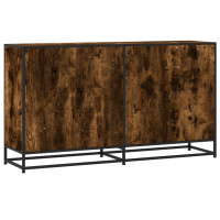Produktbild för Skänk rökfärgad ek 134x35x76 cm konstruerat trä