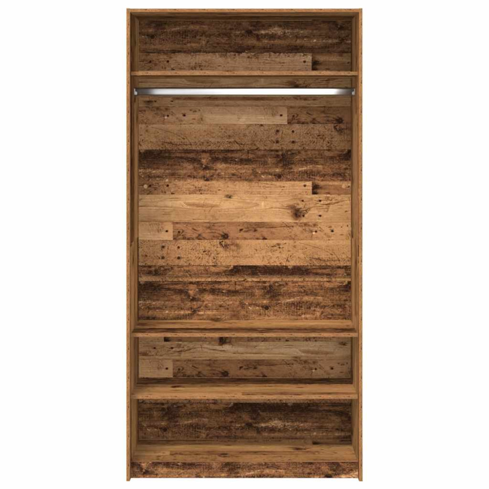 Produktbild för Garderob gammalt trä 100x50x200 cm konstruerat trä