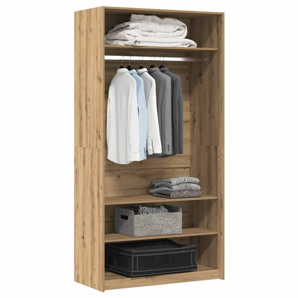 Produktbild för Garderob ek 100x50x200 cm konstruerat trä