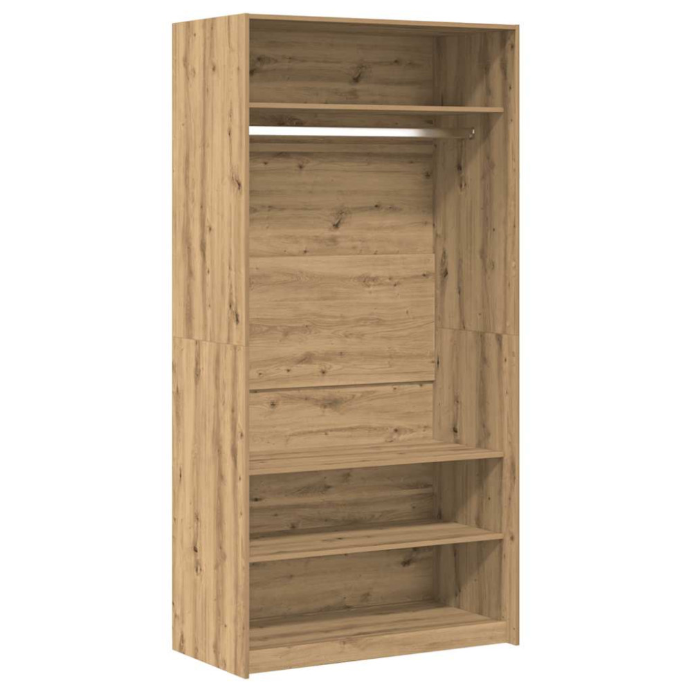 Produktbild för Garderob ek 100x50x200 cm konstruerat trä