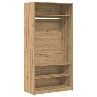 Produktbild för Garderob ek 100x50x200 cm konstruerat trä