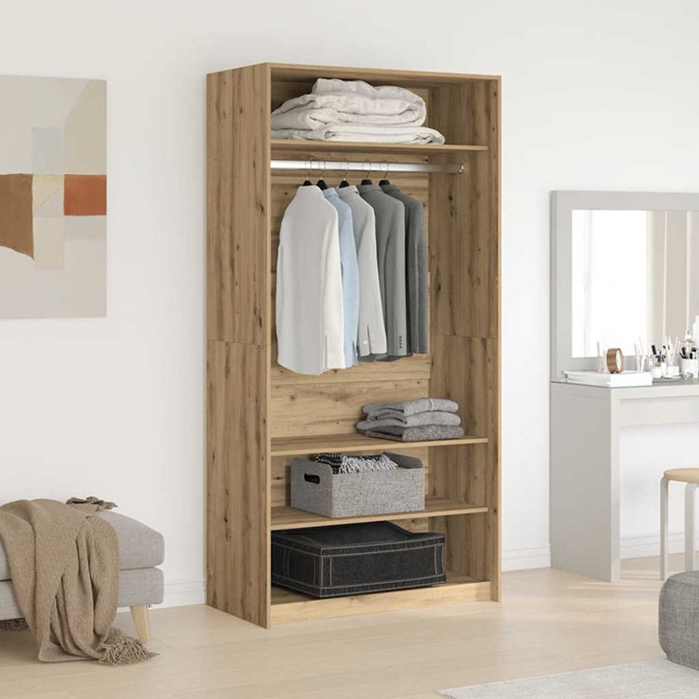 Produktbild för Garderob ek 100x50x200 cm konstruerat trä