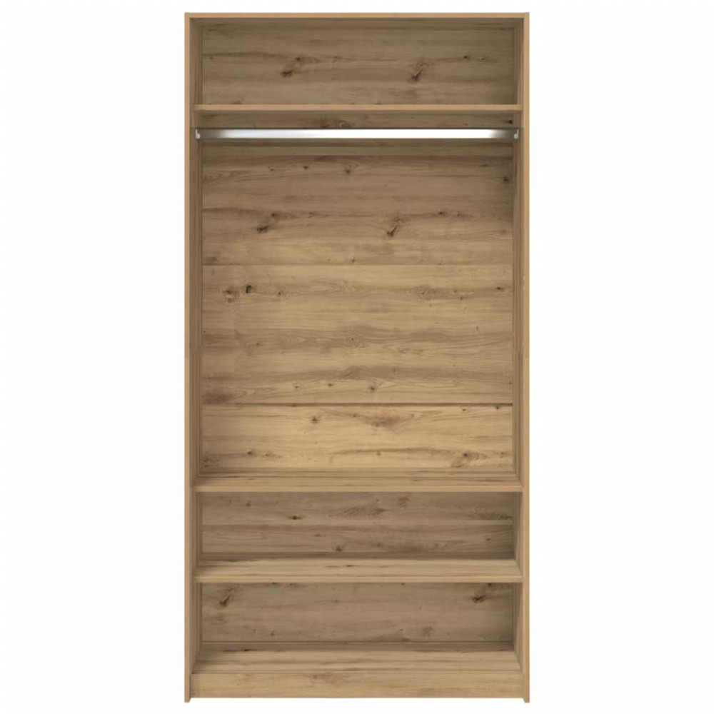 Produktbild för Garderob ek 100x50x200 cm konstruerat trä