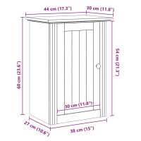 Produktbild för Väggmonterat badrumsskåp BODO vit 44x30x60 cm