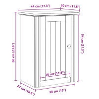 Produktbild för Väggmonterat badrumsskåp BODO vit och brun 44x30x60 cm