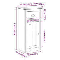 Produktbild för Badrumsskåp BODO vit 44x30x90 cm