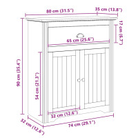 Produktbild för Hallskåp BODO vit 80x35x90 cm