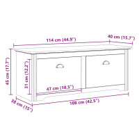 Produktbild för Hallbänk BODO vit 114x40x45 cm