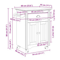 Produktbild för Köksvagn BODO vit 72x45x80 cm