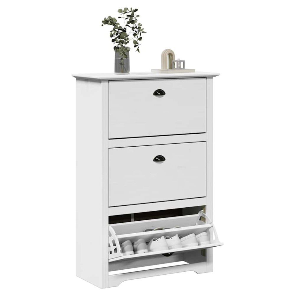 Produktbild för Skohylla BODO vit 80x35x118 cm