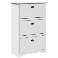 Produktbild för Skohylla BODO vit 80x35x118 cm