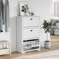 Produktbild för Skohylla BODO vit 80x35x118 cm