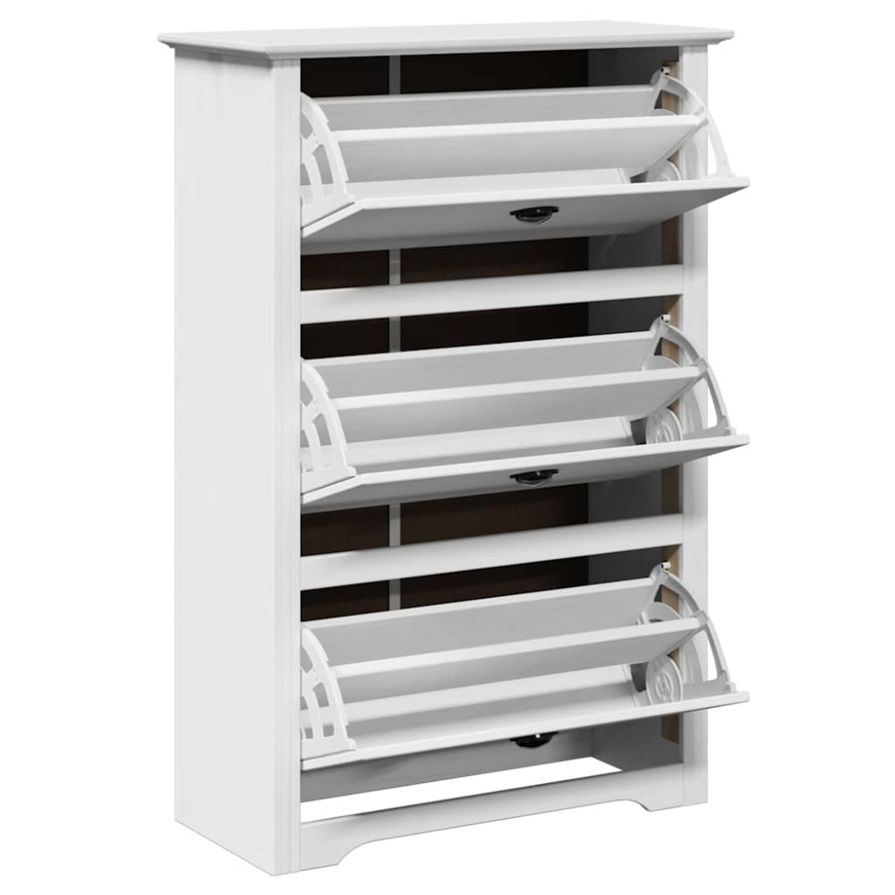 Produktbild för Skohylla BODO vit 80x35x118 cm