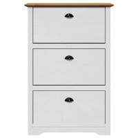 Produktbild för Skohylla BODO vit och brun 80x35x118 cm