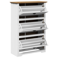 Produktbild för Skohylla BODO vit och brun 80x35x118 cm