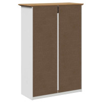 Produktbild för Skohylla BODO vit och brun 80x35x118 cm