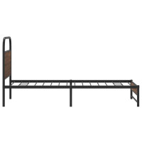 Produktbild för Sängram utan madrass brun ek 107x203 cm konstruerad trä
