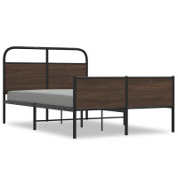 Produktbild för Sängram utan madrass brun ek 135x190 cm konstruerad trä