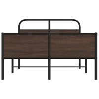 Produktbild för Sängram utan madrass brun ek 135x190 cm konstruerad trä