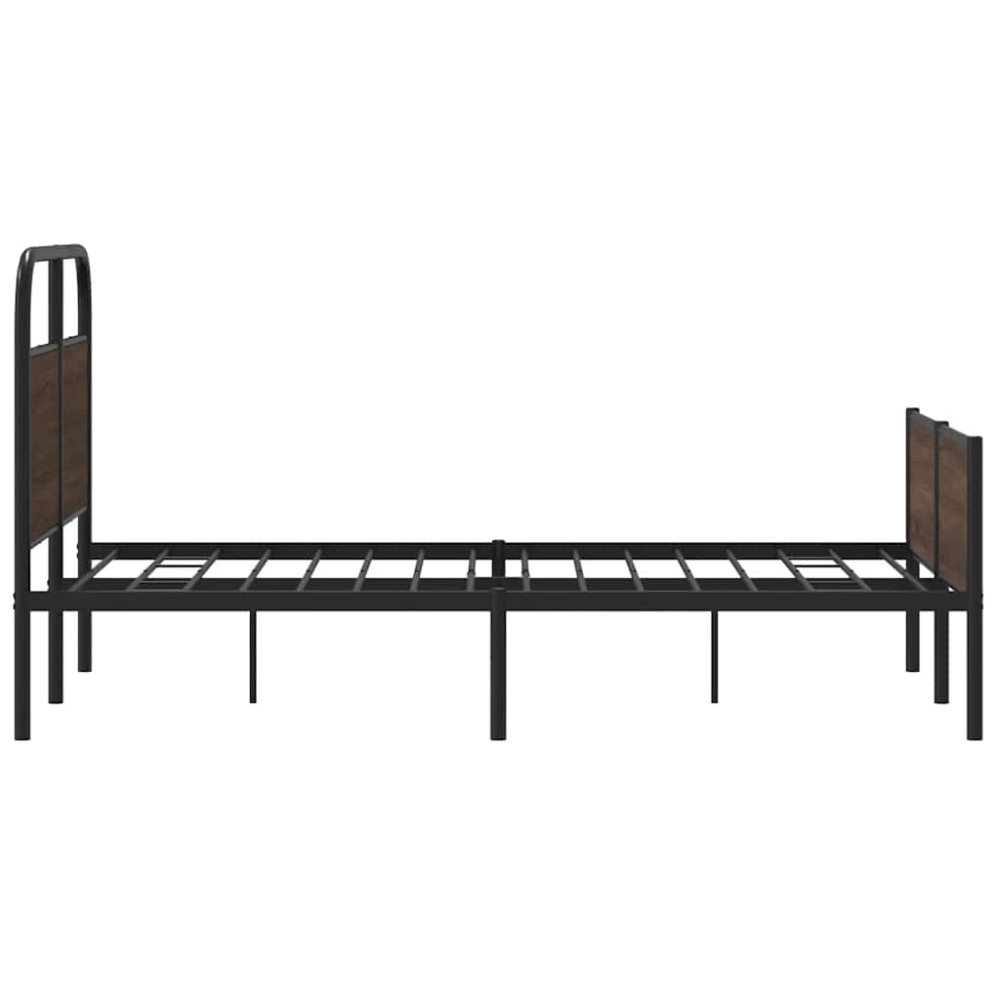 Produktbild för Sängram utan madrass brun ek 135x190 cm konstruerad trä