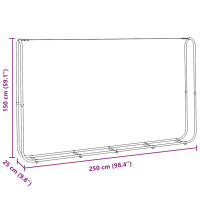 Produktbild för Vedställ med ståltråd 250x25x150 cm galvaniserat stål