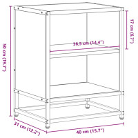 Produktbild för Sängbord 2 st sonoma-ek 40x31x50 cm konstruerat trä och metall