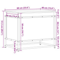 Produktbild för Förvaringslåda med lock svart 60x40x51,5 cm konstruerat trä