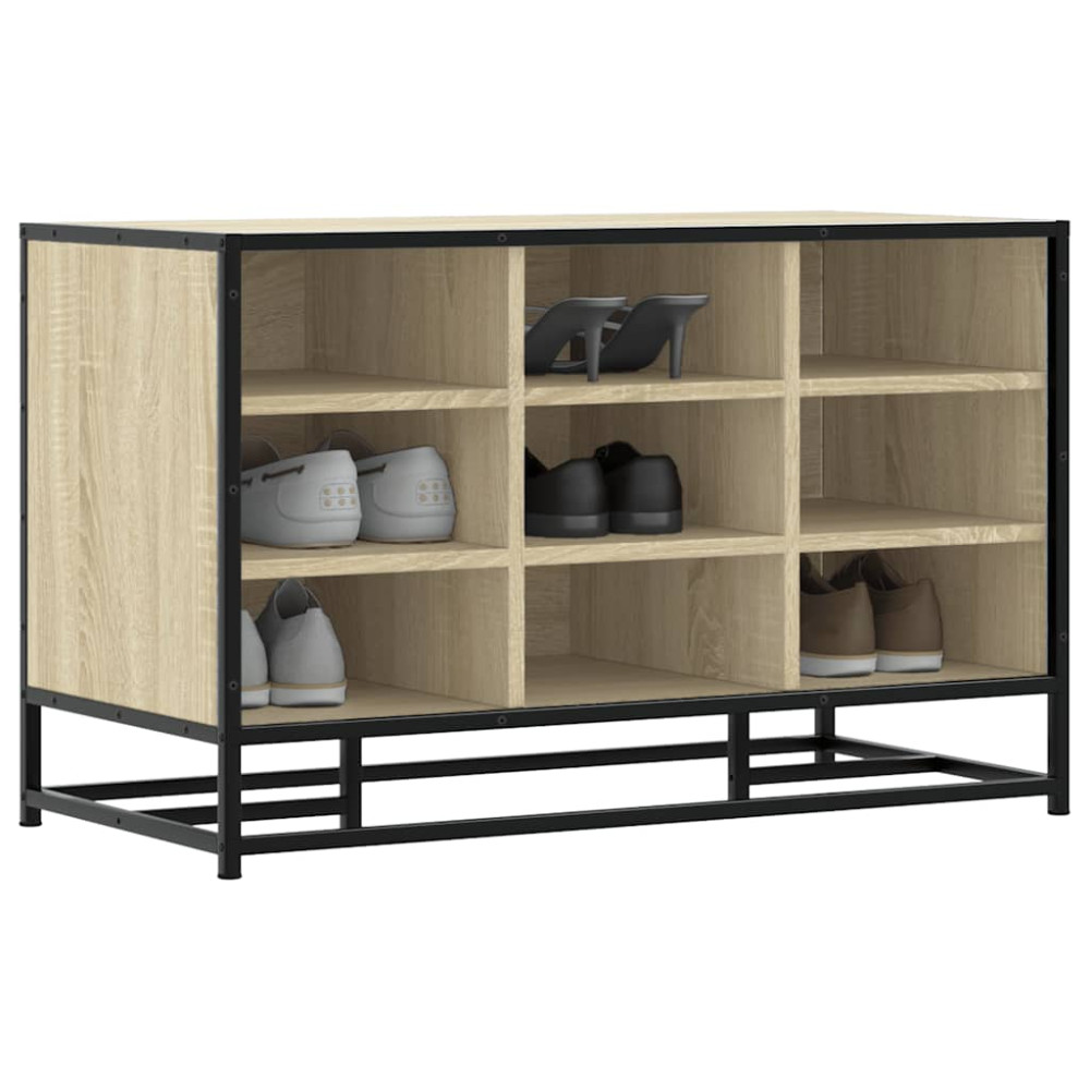 Produktbild för Skobänk sonoma-ek 84x40x53,5 cm konstruerat trä och metall