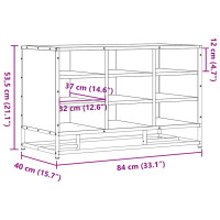 Produktbild för Skobänk sonoma-ek 84x40x53,5 cm konstruerat trä och metall