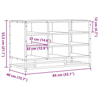 Produktbild för Skobänk grå sonoma 84x40x53,5 cm konstruerat trä och metall