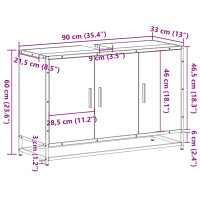 Produktbild för Tvättställsskåp brun ek 90x33x60 cm konstruerat trä