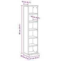 Produktbild för CD-hylla åldrat trä 21x20x88 cm konstruerat trä