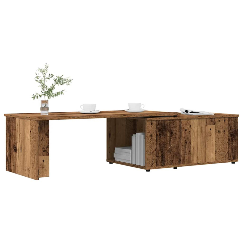 Produktbild för Soffbord åldrat trä 150x50x35 cm konstruerat trä