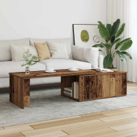 Produktbild för Soffbord åldrat trä 150x50x35 cm konstruerat trä