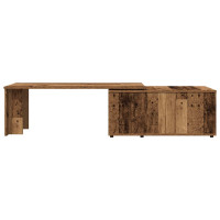 Produktbild för Soffbord åldrat trä 150x50x35 cm konstruerat trä