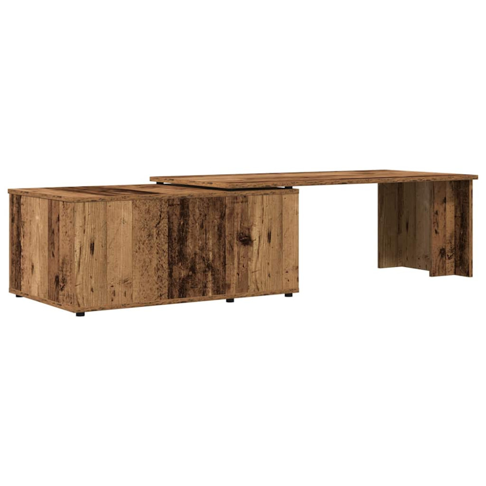 Produktbild för Soffbord åldrat trä 150x50x35 cm konstruerat trä