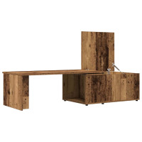 Produktbild för Soffbord åldrat trä 150x50x35 cm konstruerat trä