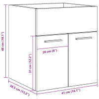 Produktbild för Tvättställsskåp åldrat trä 41x38,5x46 cm konstruerat trä