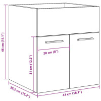 Produktbild för Tvättställsskåp artisan ek 41x38,5x46 cm konstruerat trä