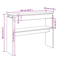 Produktbild för Konsolbord åldrat trä 80x30x102 cm konstruerat trä