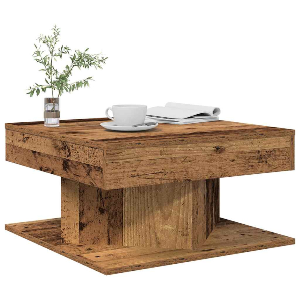 Produktbild för Soffbord åldrat trä 55x55x30 cm konstruerat trä