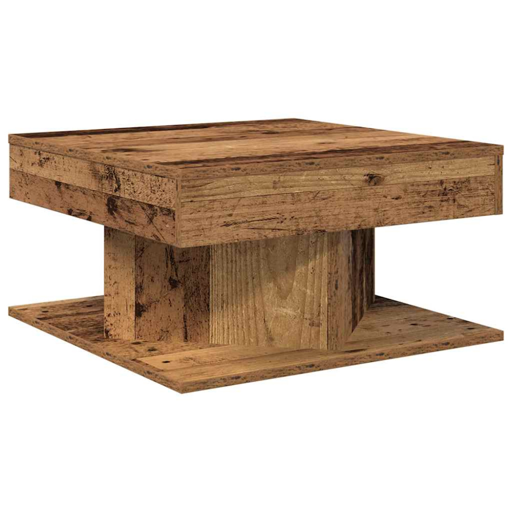 Produktbild för Soffbord åldrat trä 55x55x30 cm konstruerat trä