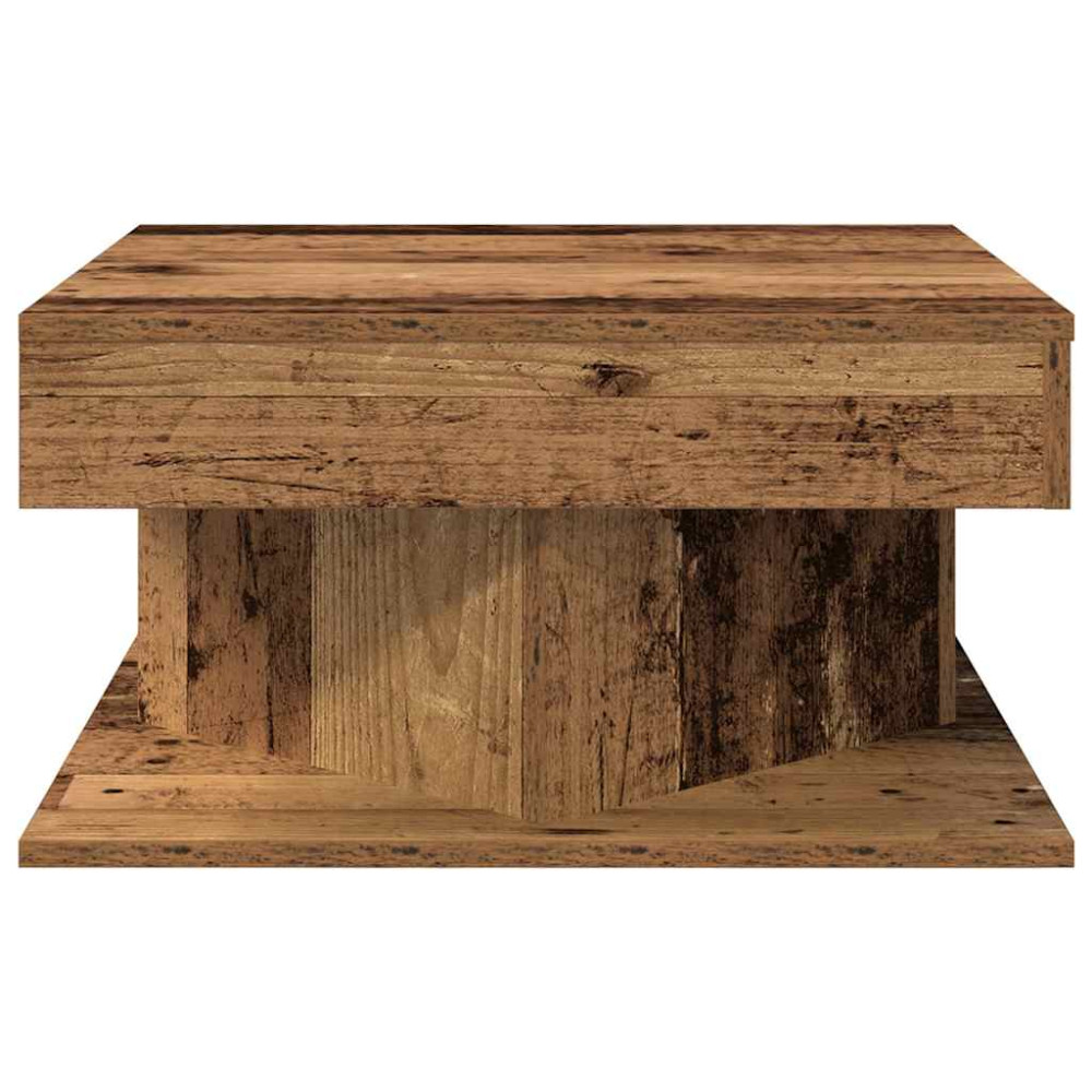 Produktbild för Soffbord åldrat trä 55x55x30 cm konstruerat trä