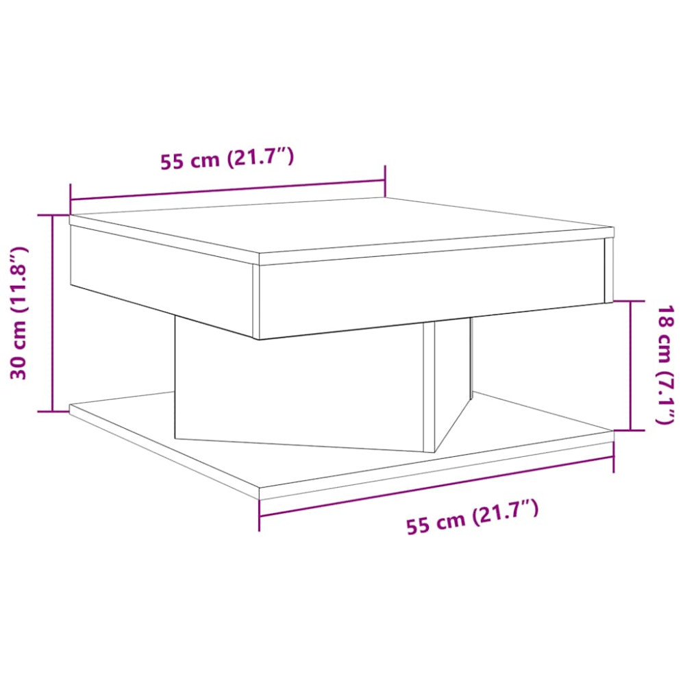 Produktbild för Soffbord åldrat trä 55x55x30 cm konstruerat trä