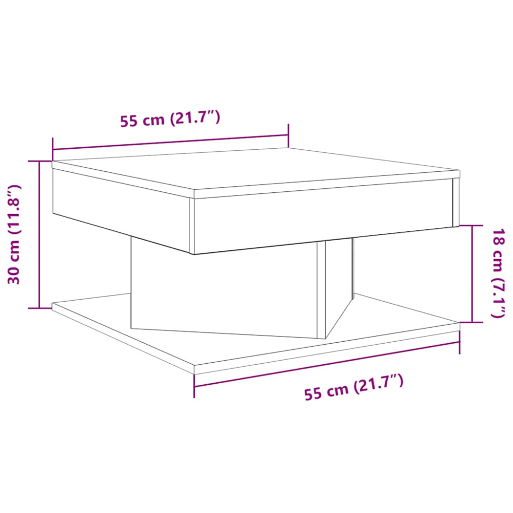 Produktbild för Soffbord artisan ek 55x55x30 cm konstruerat trä