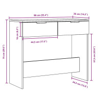 Produktbild för Avlastningsbord åldrat trä 90x36x75 cm konstruerat trä