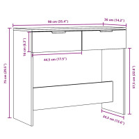 Produktbild för Konsolbord artisan ek 90x36x75 cm konstruerat trä